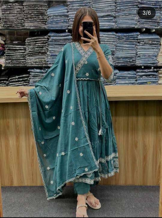 Jaipuri 3pcs Wholesale Kurti market in Surat